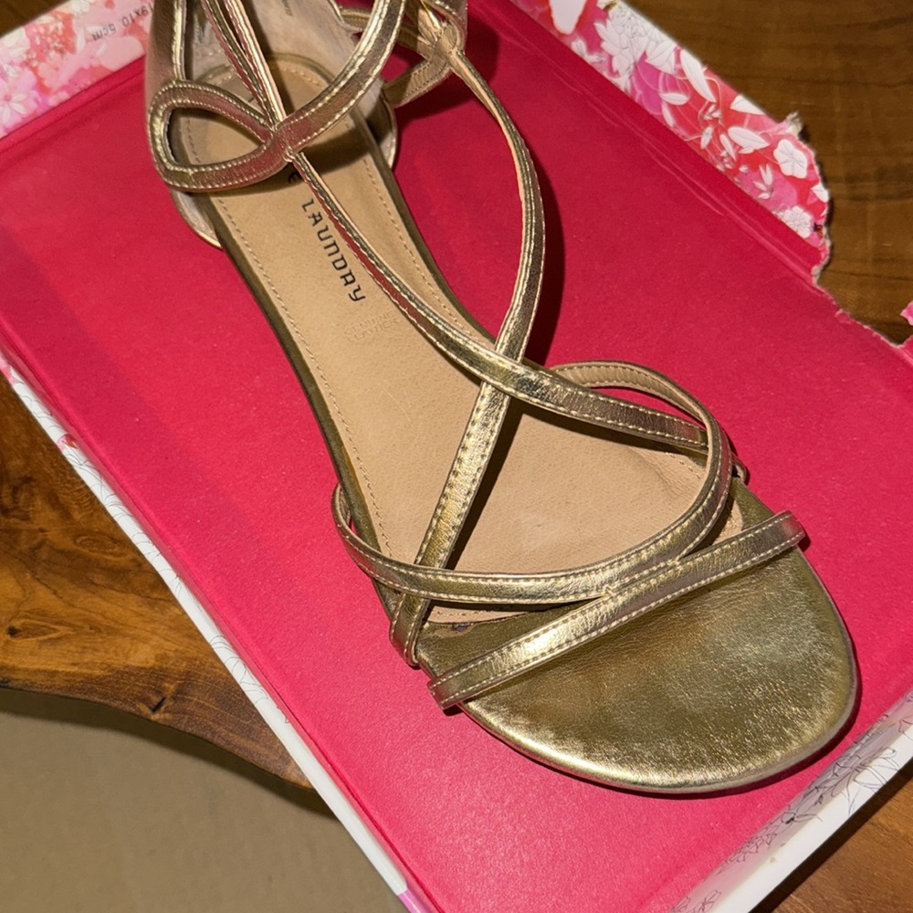 Gold gladiator flats